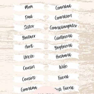 Banner per biglietti di auguri per membri della famiglia mista, biglietti per parenti, crea i tuoi biglietti di auguri, abbellimenti per biglietti, materiale per l'artigianato, 18