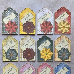 12 Bon rétablissement : décorations en forme d'étiquette, fabrication de cartes, fournitures créatives, fournitures de scrapbooking, hauts de forme pour cartes, étiquettes cadeaux