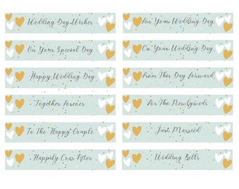 Wedding Sentiment Banners: Card Making Embellishments, Scrapbooking Toppers