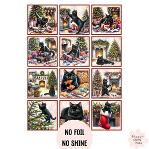 Fournitures pour fabrication de cartes de Noël, chats noirs, faire vos propres cartes de Noël, embellissements de cartes, fournitures d'artisanat, dessus de cartes, créations en papier
