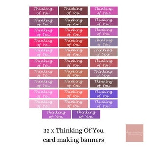 32 rose-violet Thinking Of You pour fabrication de cartes, bannières, bannières de voeux, fournitures créatives, fournitures de scrapbooking, embellissements de cartes, toppers