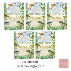 5 ozdób na kartki urodzinowe z motywem dinozaura, materiały do rękodzieła, scrapbooking, ozdoby kartek, stwórz własne kartki urodzinowe dla dzieci (2)