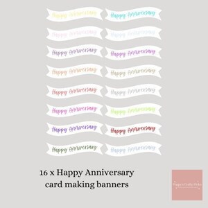16 bannières de sentiments joyeux anniversaire, fabrication de cartes, faire vos propres cartes, fournitures d'artisanat, scrapbooking, journalisation, embellissements