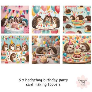 Fournitures de fabrication de cartes d'anniversaire, hérissons, faites vos propres cartes d'anniversaire, embellissements de cartes, fournitures d'artisanat, dessus de cartes, travaux manuels en papier, 6