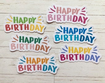 Happy Birthday Card Toppers: Scrapbooking Embellishments, 12-Piece Set