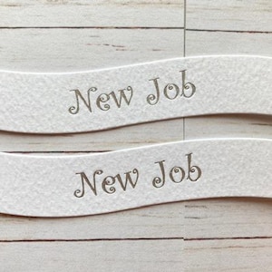 10 New Job sentiment banners, card making supplies, make your own greeting cards, craft supplies, scrapbooking, papercrafts, silver foiled