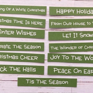 26 kleine groene kerstsentimenten, kerstgroetbanners, kaarten maken, scrapbookingbenodigdheden, knutselspullen, kaartversieringen, toppers