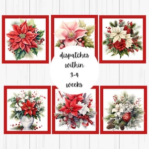 6 Weihnachtsstern Verzierungen, Weihnachtsblumen, Bastelbedarf, Karten-Topper, Banner, Scrapbooking Elemente, Urlaub Basteln