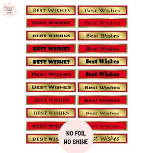 22 Stück rot-goldene Best Wishes Stimmungsbanner, machen Sie Ihre eigenen handgemachten Grußkarten, DIY Handwerk, für verschiedene Anlässe
