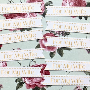10 goudkleurige For My Wife-kaarten voor het maken van versieringen, sentimenten, wenskaarten, banners, familie, familieleden, doe-het-zelfbenodigdheden, scrapbookingbenodigdheden