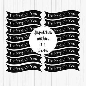 Thinking Of You Card Making Banners: Black & White Sentiment Embellishments