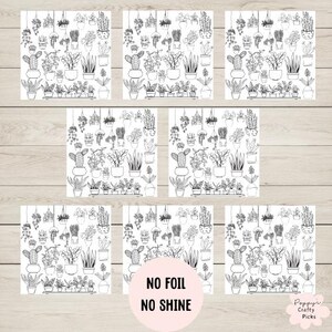 8 décorations de fabrication de cartes à doodle plantes, fournitures pour fabrication de cartes, fabrication de vos propres cartes faites main, fabrication de cartes pour amateur de plantes, travaux manuels, scrapbooking