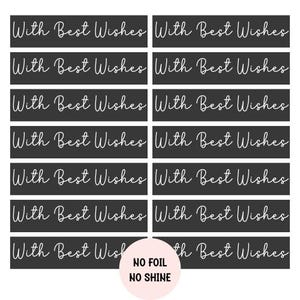 14 banderoles pour fabrication de cartes With Best Wishes noires, fournitures de fabrication de cartes, faites vos propres cartes de voeux faites main, travaux manuels, sentiments de scrapbooking