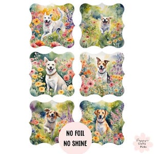 6 décorations de jardin remplies de fleurs de chien, fournitures de fabrication de cartes, faire vos propres cartes à la main, fabrication de cartes pour elle, travaux manuels, scrapbooking