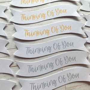 16 banner Thinking Of You, creazione di biglietti, crea i tuoi biglietti di auguri, materiale per l'artigianato, scrapbooking, journaling, abbellimenti, decorazioni, gs