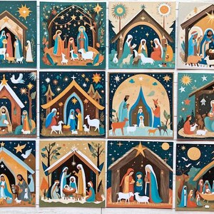 12 décorations de fabrication de cartes de Noël de la foi chrétienne, fournitures de fabrication de cartes, faites vos propres cartes de Noël religieuses faites main, travaux manuels