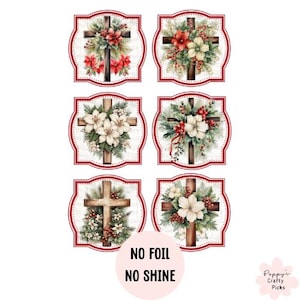 Fournitures de fabrication de cartes de Noël, croix florale, faites vos propres cartes de Noël, embellissements de cartes, fournitures d'artisanat, décorations, travaux manuels en papier, 6