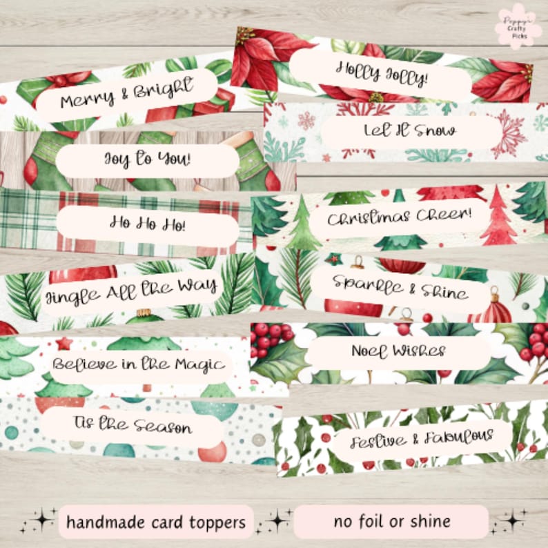Sentiments Banners Card Making Christmas Card Making Banners: Papercraft DIY Sentiments - Etsy UK