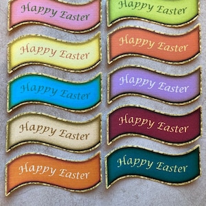 10 vrolijk Pasen-sentimenten / wenskaarten / banners / kaarten maken / knutselbenodigdheden / scrapbooking / knutselversieringen / kaarttoppers