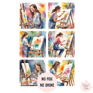 6 mamans peignant des décorations de fabrication de cartes d'artistes, des fournitures pour la fabrication de cartes, des cartes faites main, des créations pour elle, des travaux manuels, du scrapbooking