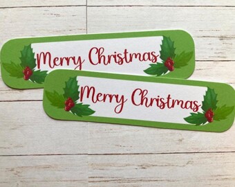 Holly Leaf Christmas Card Embellishments: Festive Greetings Banners