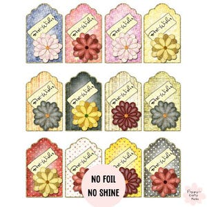 "12er Pack ""Best Wishes"" Anhänger aus Papier ~ Kartenherstellung ~ Scrapbook ~ Basteln ~ Einladungsherstellung ~ Zubehör ~ Topper."