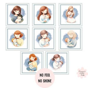 9 petits garçons bleus avec embellissements de cartes pour maman, fournitures de fabrication de cartes, fabrication de cartes pour maman pour la première fois, créez vos propres cartes de nouveau-né faites main