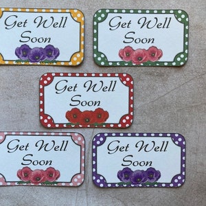 5 grandes décorations « Get Well Soon » pour bricolage, fabrication de cartes, scrapbooking, journalisation - Fournitures créatives, embellissements de cartes, décorations