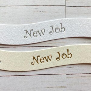 10 banner con il messaggio "Nuovo Lavoro", articoli per la creazione di biglietti, crea i tuoi biglietti di auguri, articoli per l'artigianato, scrapbooking, lavori di carta, testo stampato in lamina