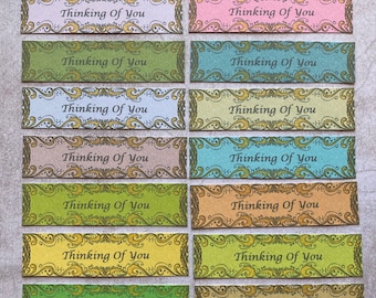 Thinking Of You Card Banners: Colorful Scrapbooking Embellishments