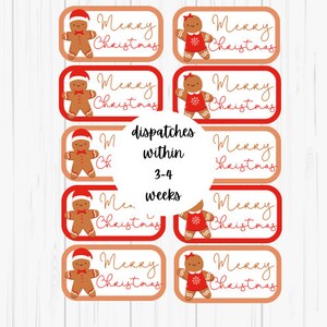 10 abbellimenti per biglietti di auguri di Buon Natale, omino di pan di zenzero, Natale, materiali per l'artigianato, decorazioni per biglietti, materiali per scrapbooking, artigianato per le feste