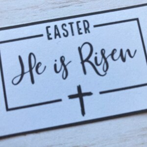 Christelijke paaskaarten maken, He Is Risen-sentimenten, kruis, maak je eigen religieuze paaskaarten, paasknutselen, scrapbookingbenodigdheden, 6