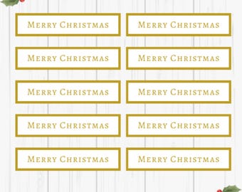 Gold Merry Christmas Card Embellishments: DIY Craft Banners