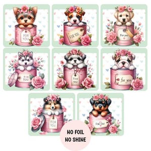 8 décorations de cartes florales chiens, pour vous, fabrication de cartes, fabrication de cartes pour les amoureux des chiens, faites vos propres cartes faites main pour elle, travaux manuels, scrapbooking