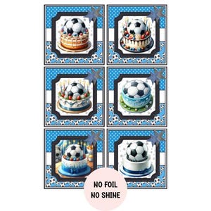 6 décorations de gâteau d'anniversaire de football, fournitures de fabrication de cartes, fabrication de cartes pour adolescent, faites vos propres cartes d'anniversaire faites main, travaux manuels