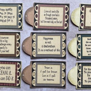 9 tag di sentimento motivazionale ispiratore, abbellimenti di carte, saluti, creazione di carte, forniture artigianali, forniture per scrapbooking, papercraft