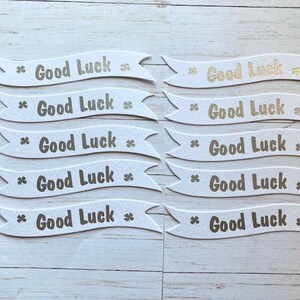10 sentiments de bonne chance en feuille d'argent, bannières de voeux, fabrication de cartes, fournitures de scrapbooking, fournitures d'artisanat, embellissements de cartes, créations en papier