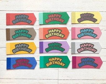Happy Birthday Card Banners: Scrapbooking Craft Embellishments