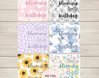 Floral Birthday Card Toppers, Craft Embellishments (6)