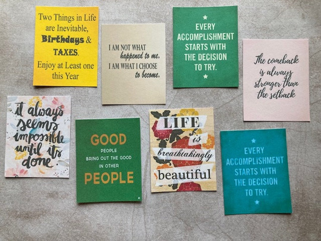 Inspirational Quote Tags: Card Making Embellishments - Etsy