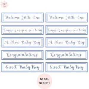 10 bannières bleues pour fabrication de cartes pour bébé garçon, fournitures de fabrication de cartes, faites vos propres cartes de bébé faites main, créations DIY, scrapbooking, travaux manuels en papier