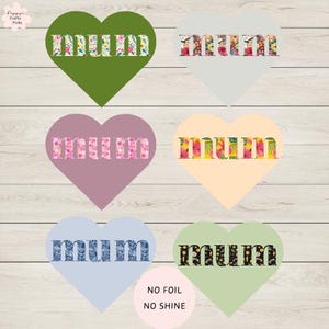 6 florale Mama Banner in Herzform, Kartenherstellung, Bastelzubehör, Dekorationen, Muttertagsgefühle, Topper