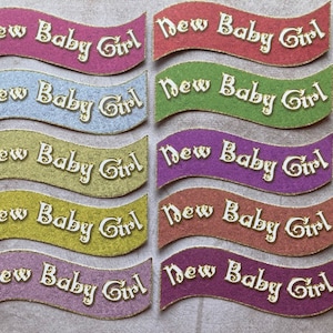 10 nouvelles bannières pour fabrication de cartes pour bébé fille, salutations sentimentales, fabrication de cartes, baby shower, révélation du genre, fournitures créatives, fournitures de scrapbooking