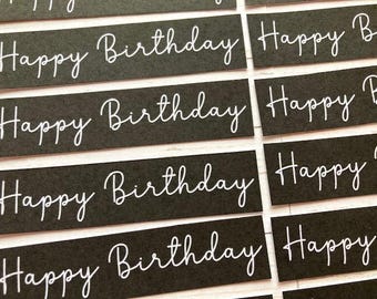 Black Happy Birthday Banners: Card Making Embellishments