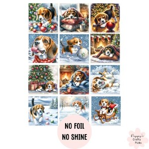 Suministros para hacer tarjetas navideñas, perros beagle, fabricación de tarjetas, crea tus propias tarjetas navideñas, adornos para tarjetas, suministros para manualidades, adornos para tarjetas 12