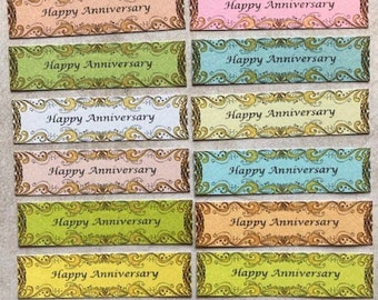 Happy Anniversary Sentiment Banners: Card Making Embellishments