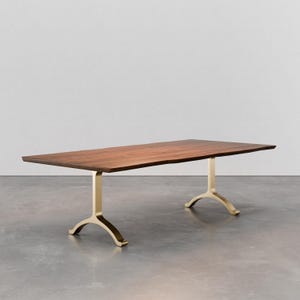 Live Edge Walnut Table with Brass Legs