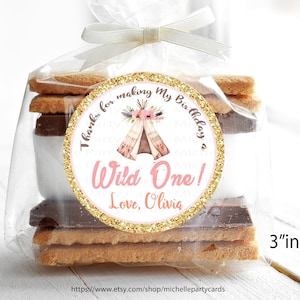 Wild One Favor Tags, wild one thank you tags, printable first birthday tags, printable thank you cards, tribal favor tags