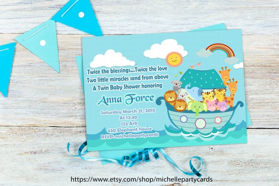 noah's ark baby shower invitations