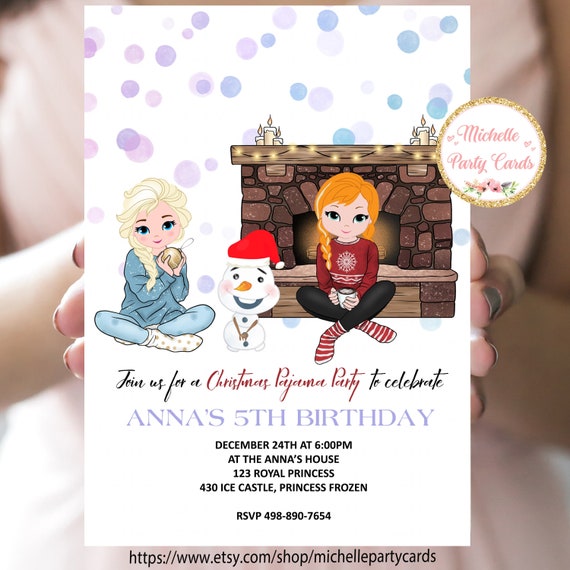 Princesses Frozen Party Digital Birthday Invitation EDITABLE -  Norway